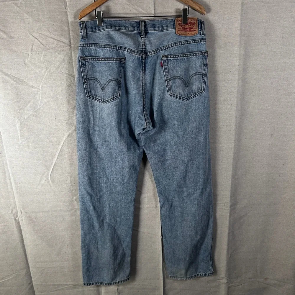Levis 505 Regular Fit‎ Mens Jeans Blue Denim W36 L32 Light Wash Straight Leg